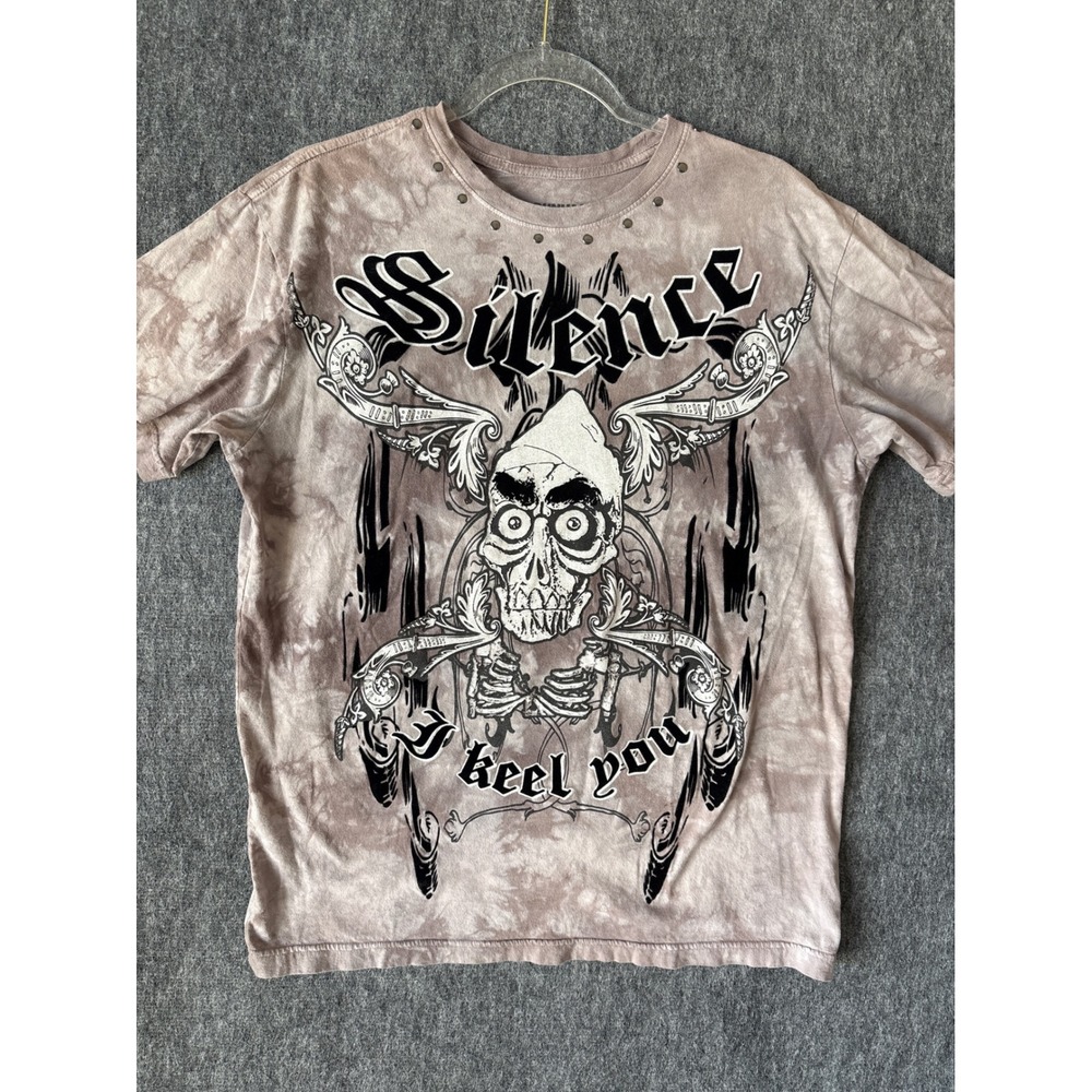 Jeff Dunham T Shirt L Achmed Silence‎ I Keel You Y2K Cyber Dye Comedy Puppet